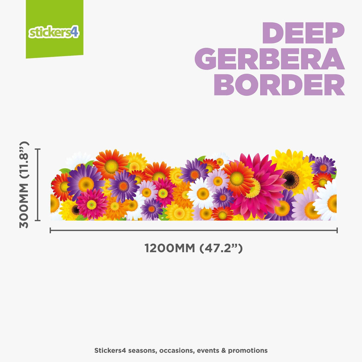 Gerbera Border Window Cling Sticker Seasonal Window Display