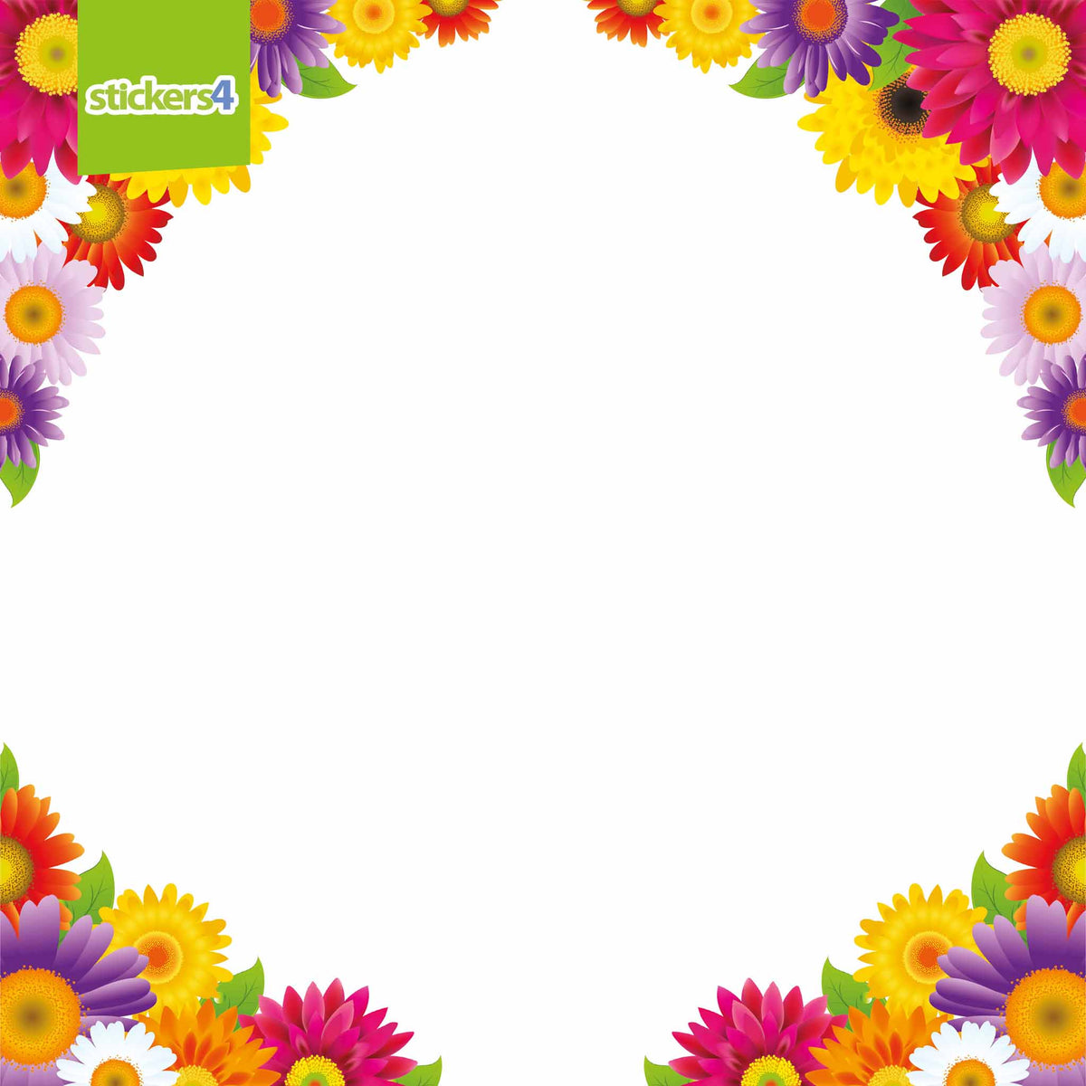 Gerbera Corner Window Cling Stickers