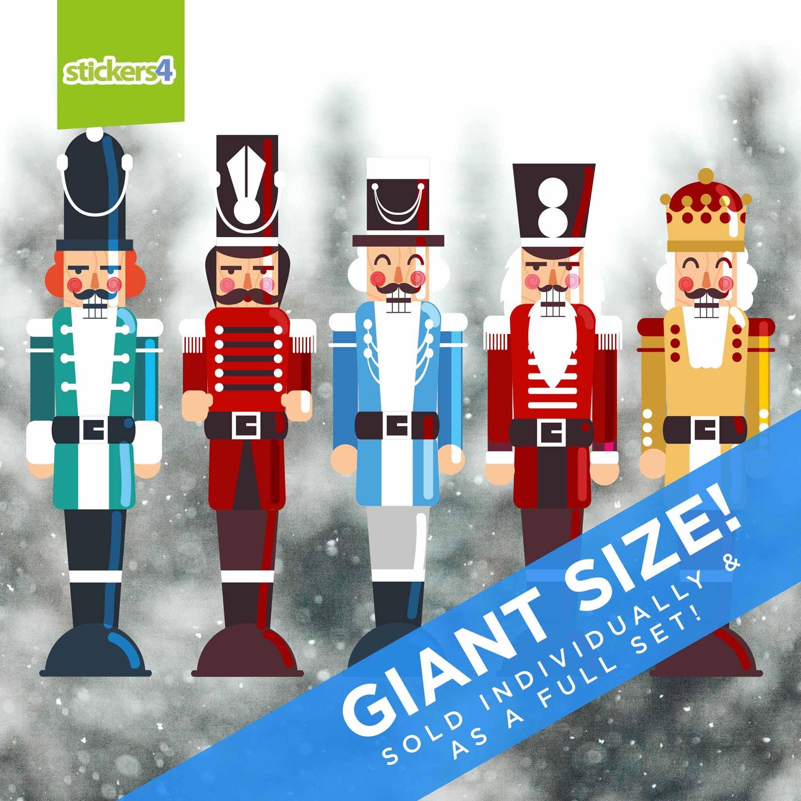 GIANT Christmas Nutcracker Soldiers Christmas Window Stickers Christmas Window Display