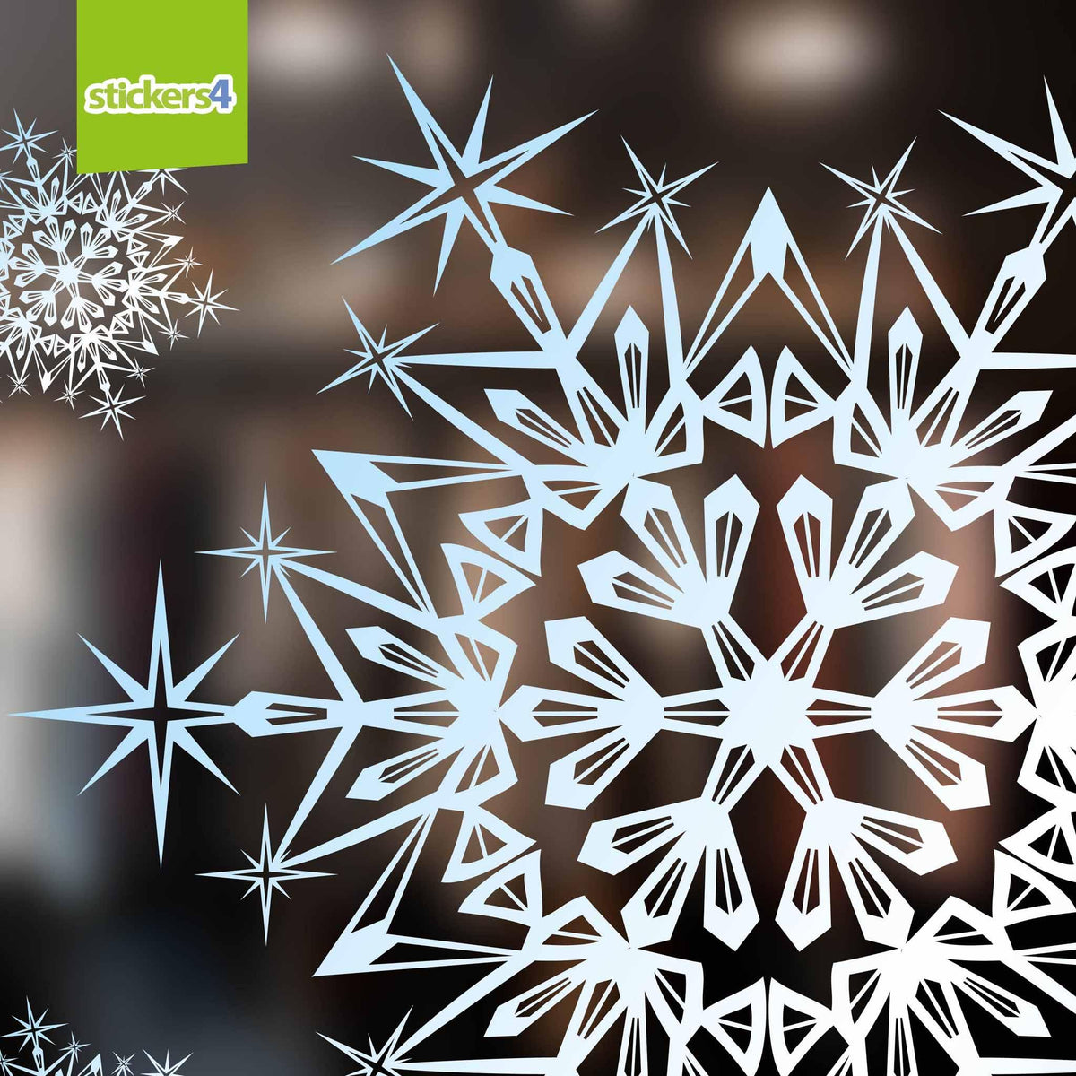 Giant Icy Snowflake - 1 Metre Wide Christmas Window Display