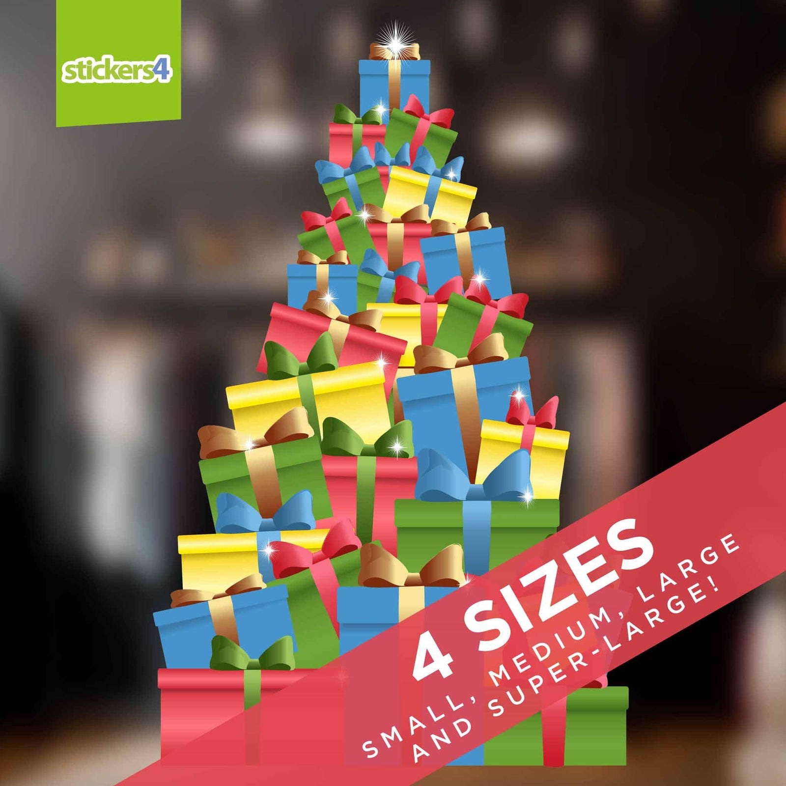 Gift Tree Christmas Window Display