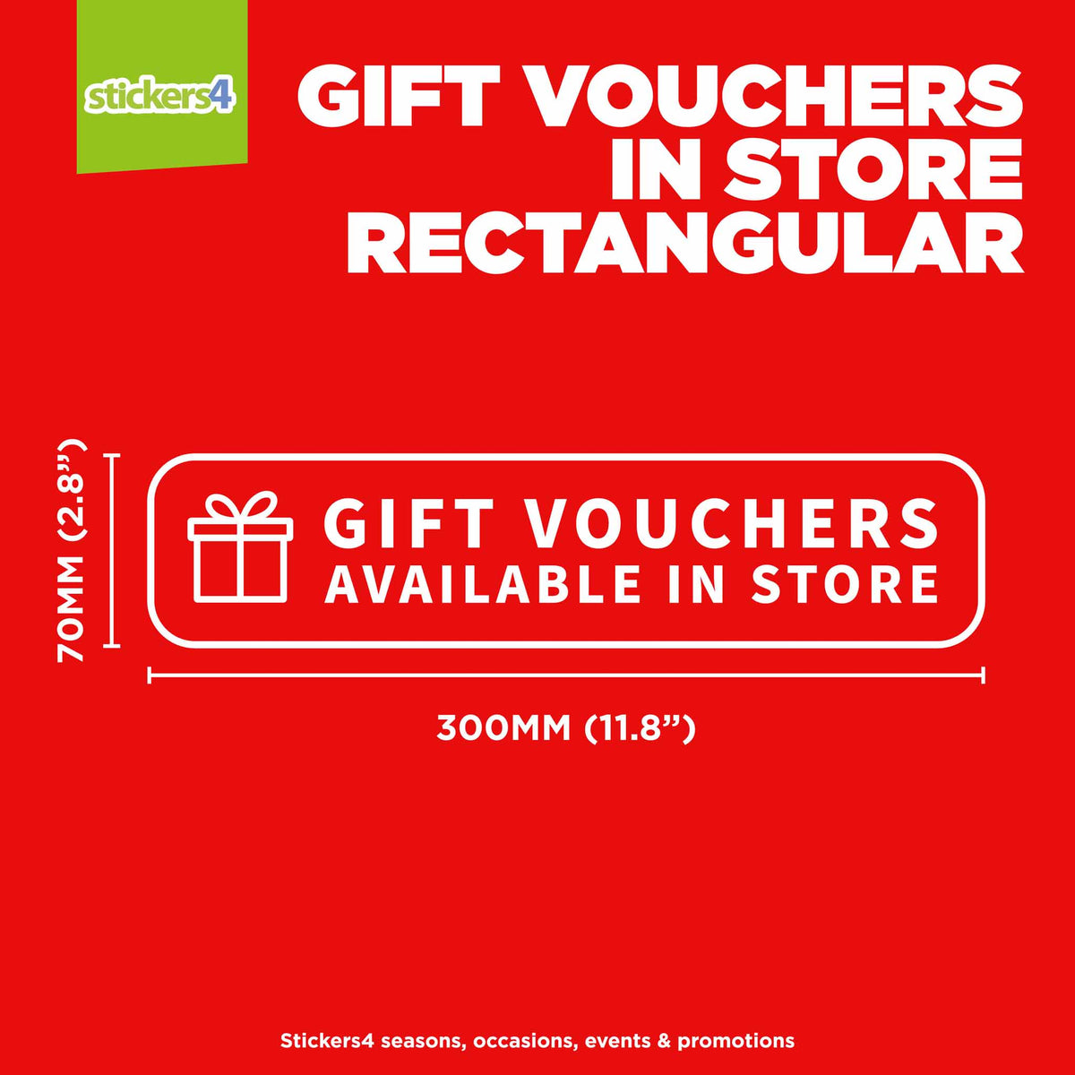 Gift Vouchers In Store Rectangular Window Sticker