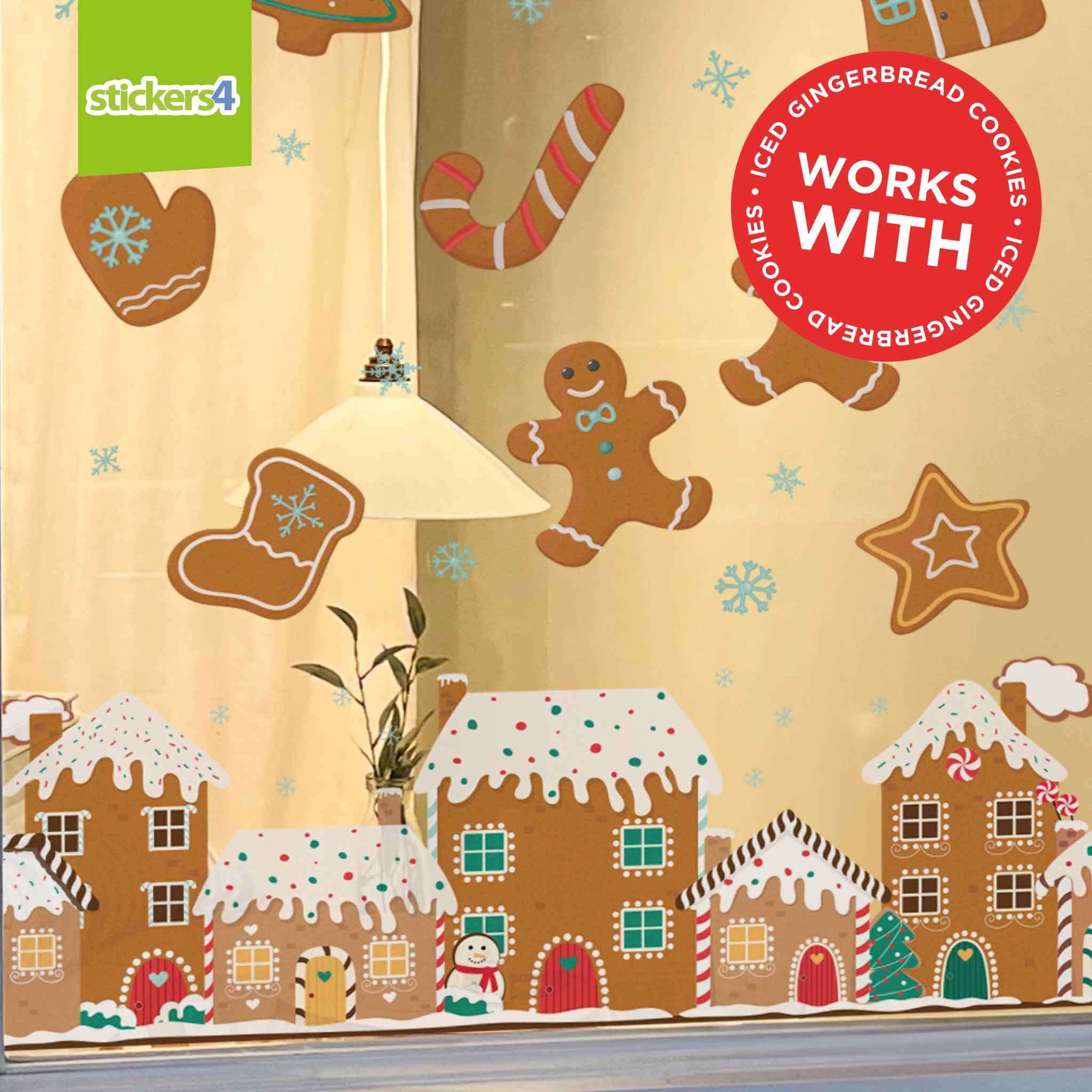 Gingerbread Houses Border Window Sticker | Gingerbread House