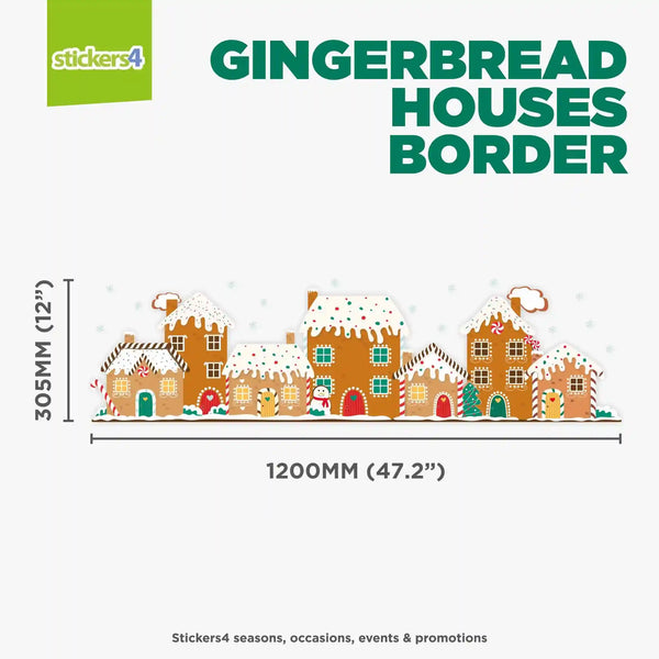 Gingerbread Houses Border Window Sticker | Gingerbread House