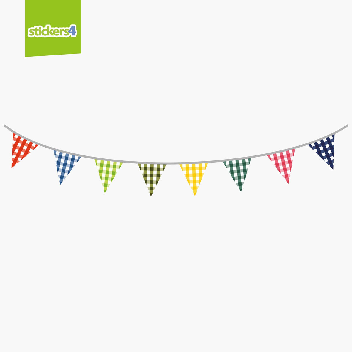 Gingham Bunting Effect Window Sticker