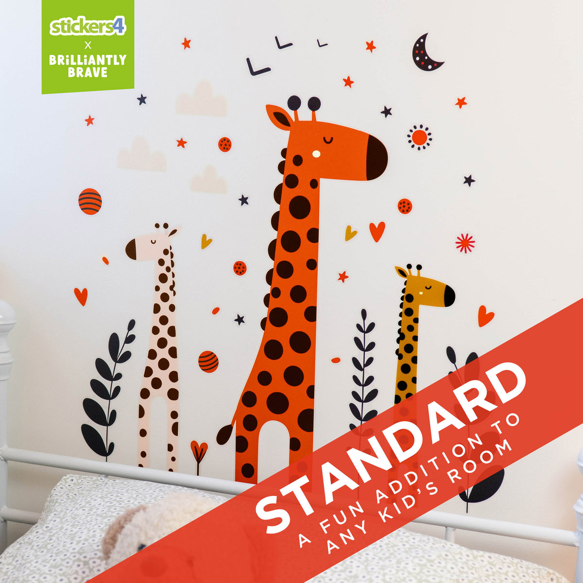 Brilliantly Brave Giraffes Wall Sticker