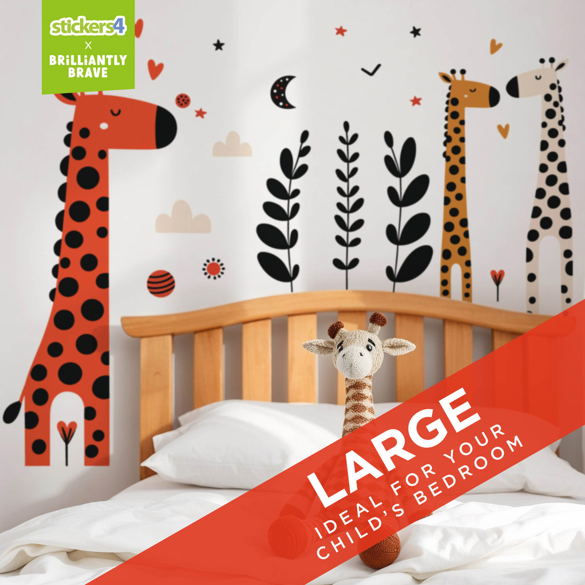 Brilliantly Brave Giraffes Wall Sticker