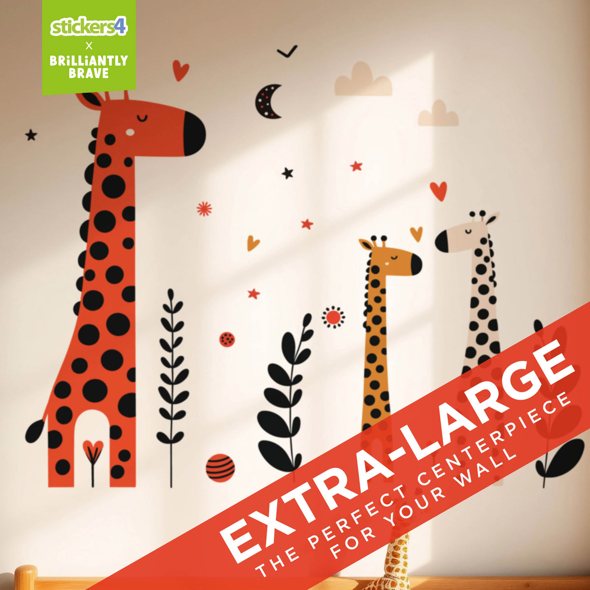 Brilliantly Brave Giraffes Wall Sticker