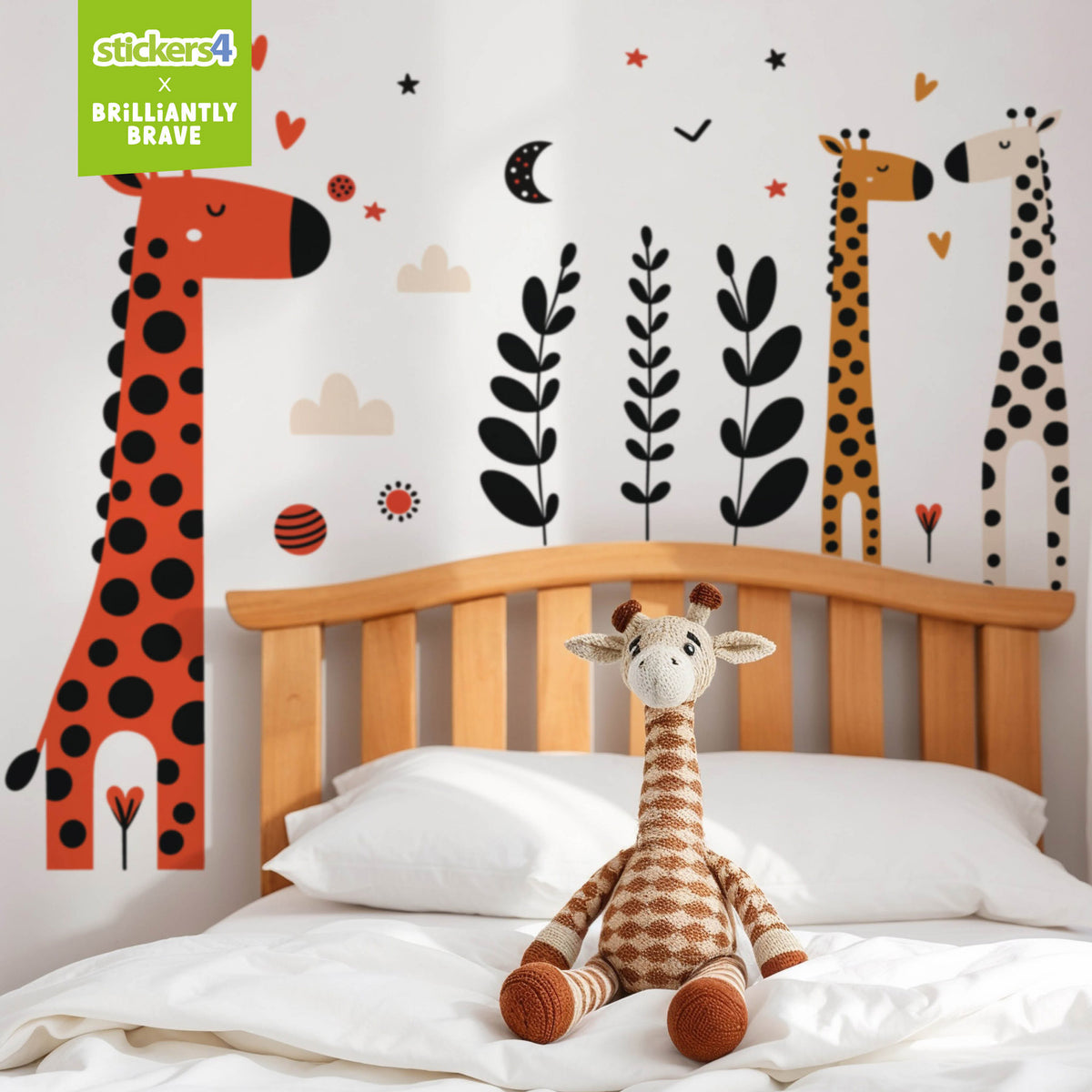 Brilliantly Brave Giraffes Wall Sticker