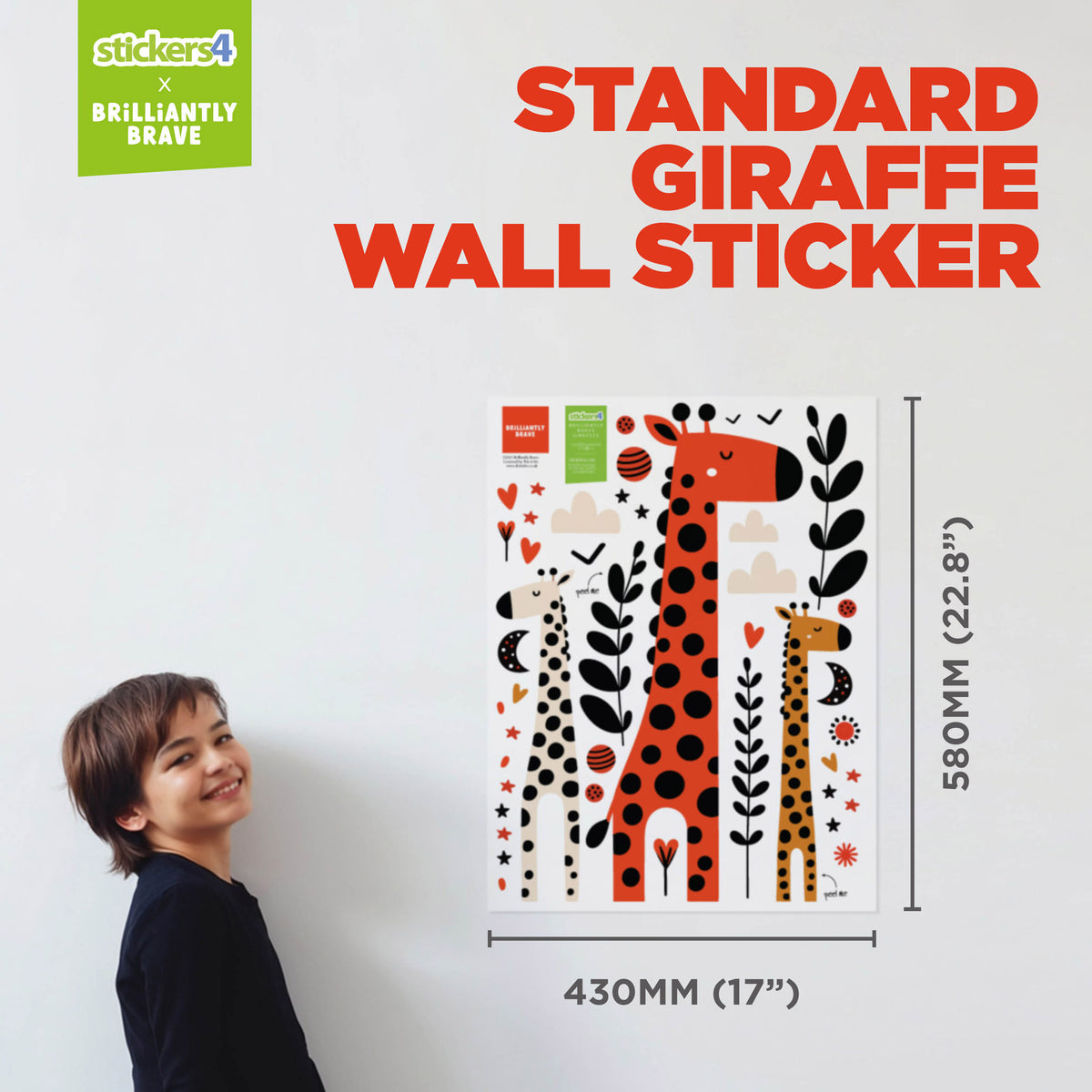 Brilliantly Brave Giraffes Wall Sticker