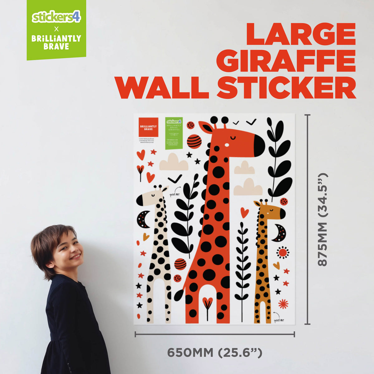 Brilliantly Brave Giraffes Wall Sticker