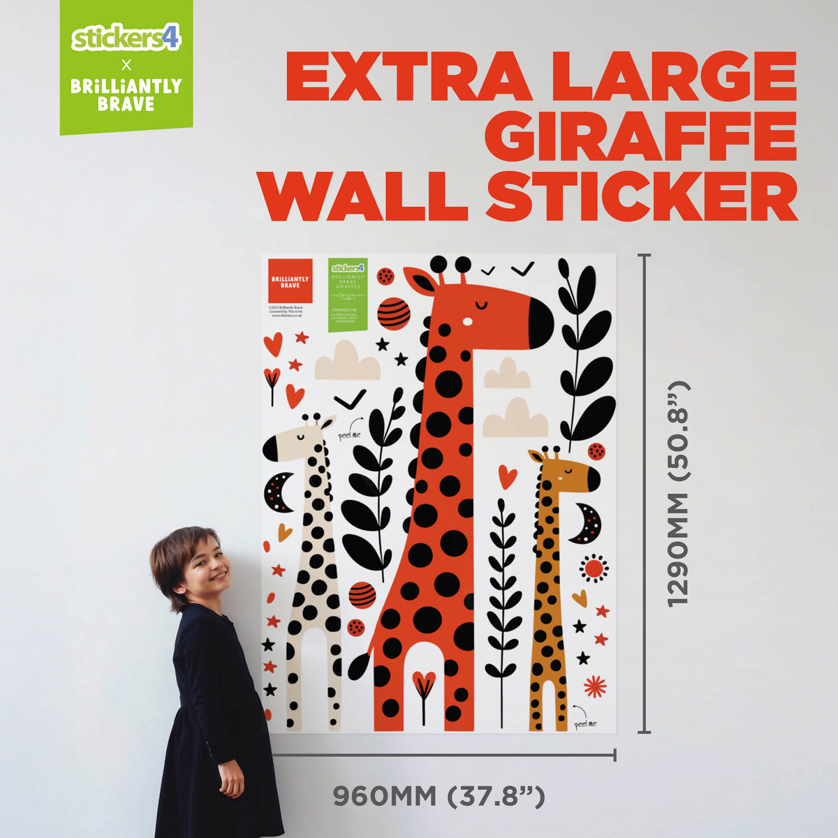 Brilliantly Brave Giraffes Wall Sticker