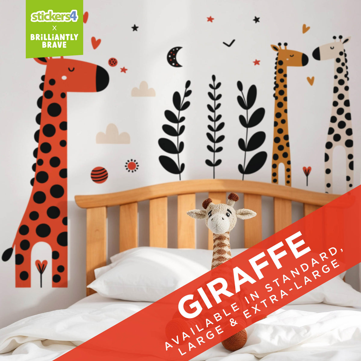 Brilliantly Brave Giraffes Wall Sticker