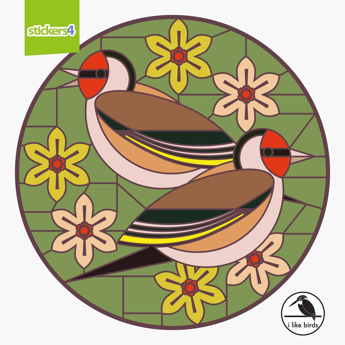 I Like Birds - Goldfinch Suncatcher Window Sticker