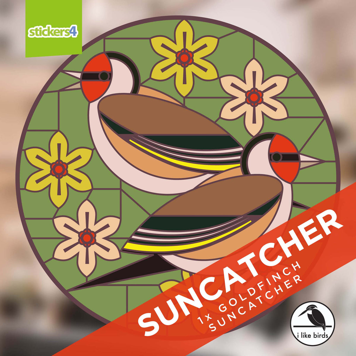 I Like Birds - Goldfinch Suncatcher Window Sticker