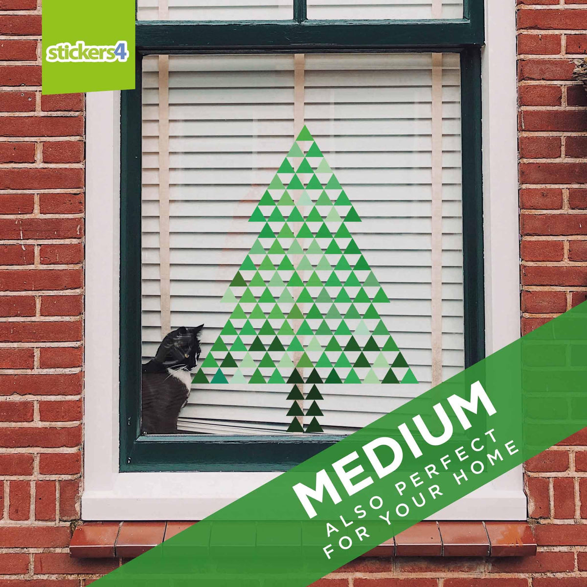 Green &#39;Geometree&#39; Geometric Christmas Tree Christmas Window Display