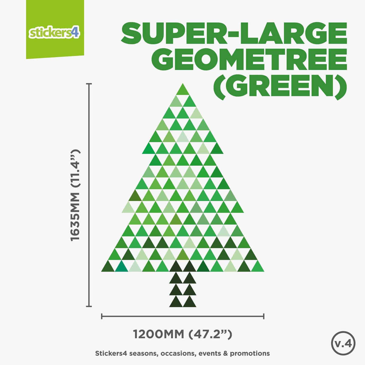 Green &#39;Geometree&#39; Geometric Christmas Tree Christmas Window Display