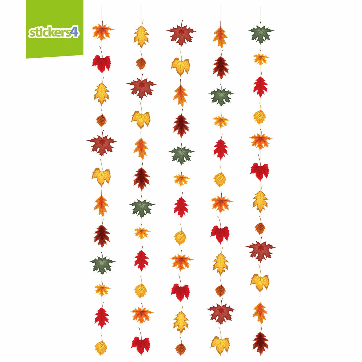 Hanging Autumn Leaves Window Stickers