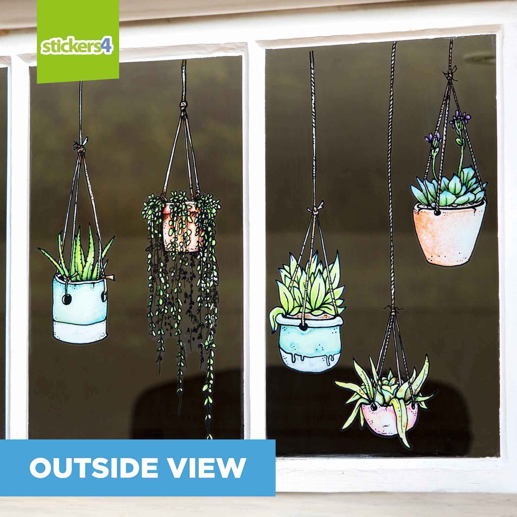 hanging plant window stickers Hanging Plants Window Sticker