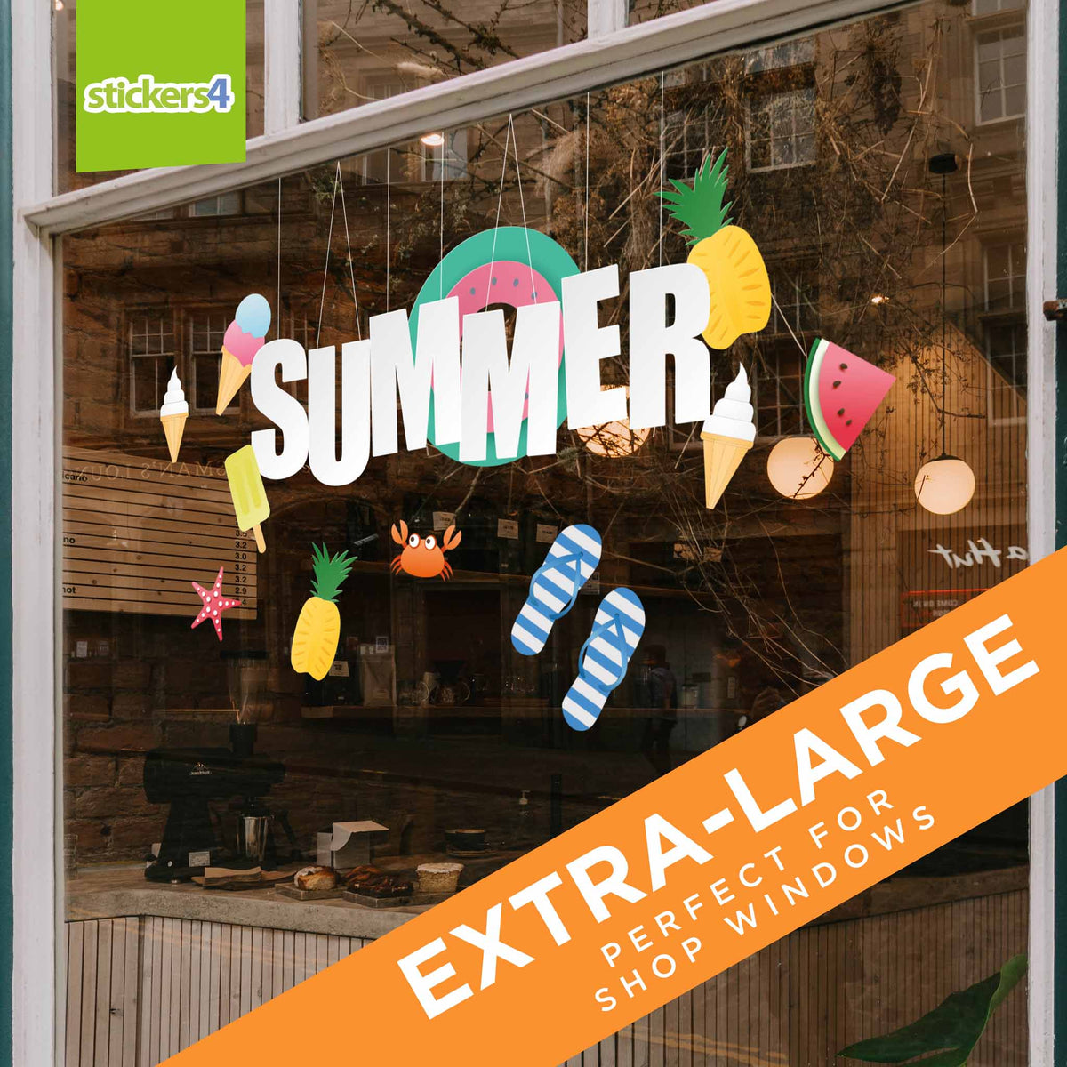 &#39;Hanging&#39; Summer Window Sticker