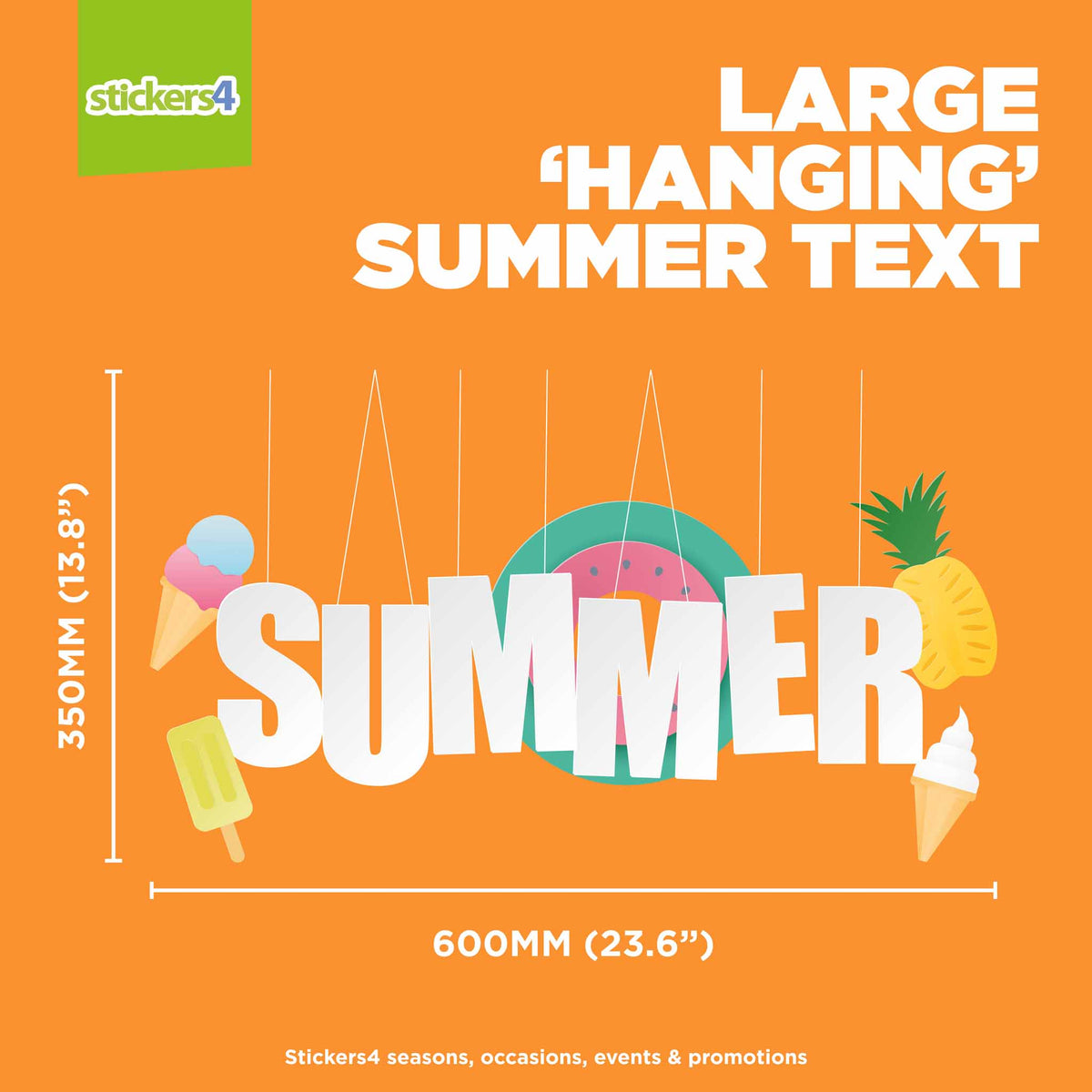 &#39;Hanging&#39; Summer Window Sticker