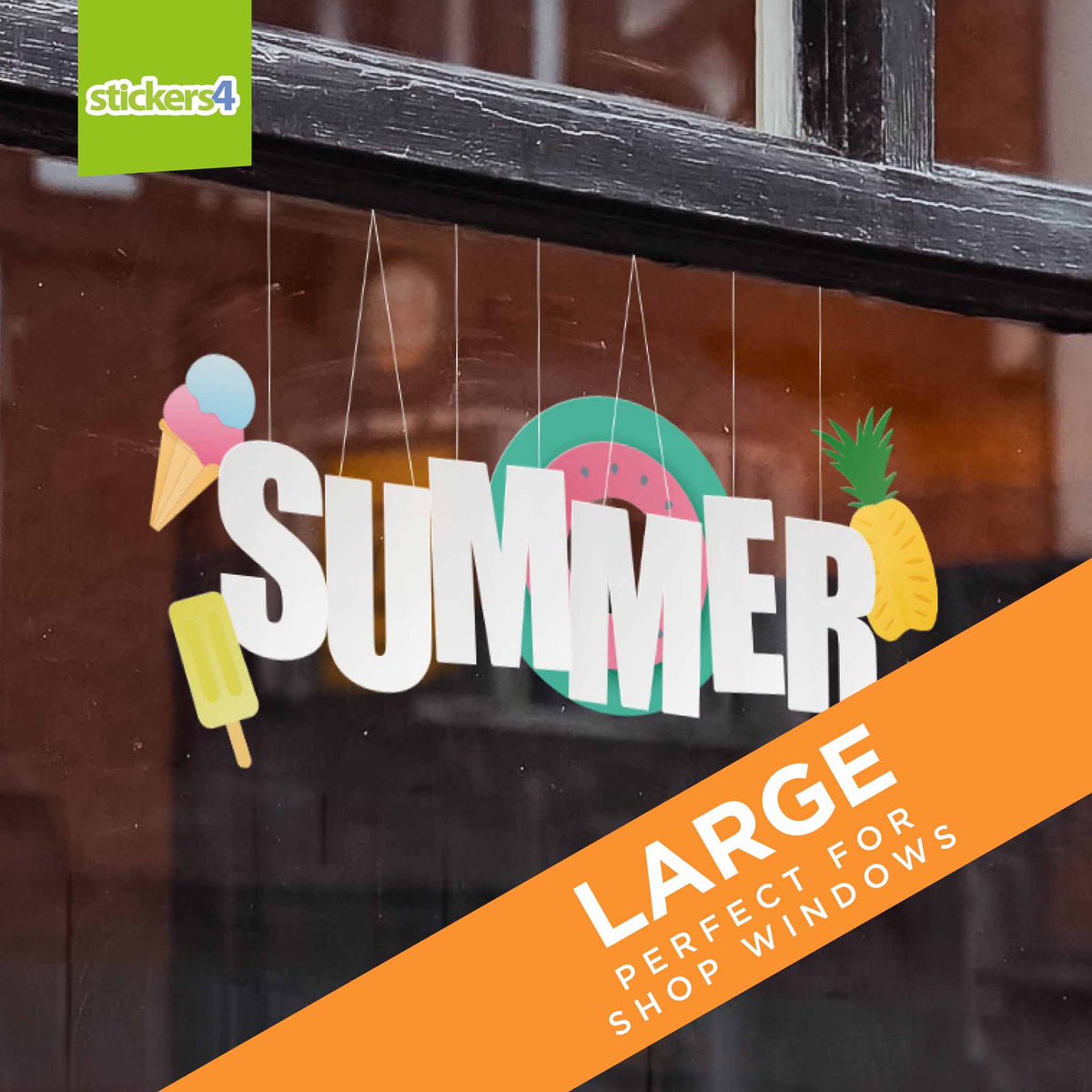 &#39;Hanging&#39; Summer Window Sticker