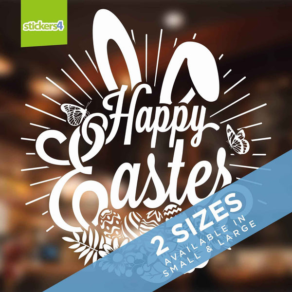 Happy Easter Bunny Ears Window Cling Sticker Easter Window Display