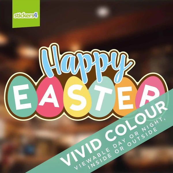 Happy Easter Choccy Eggs Window Cling Easter Window Display