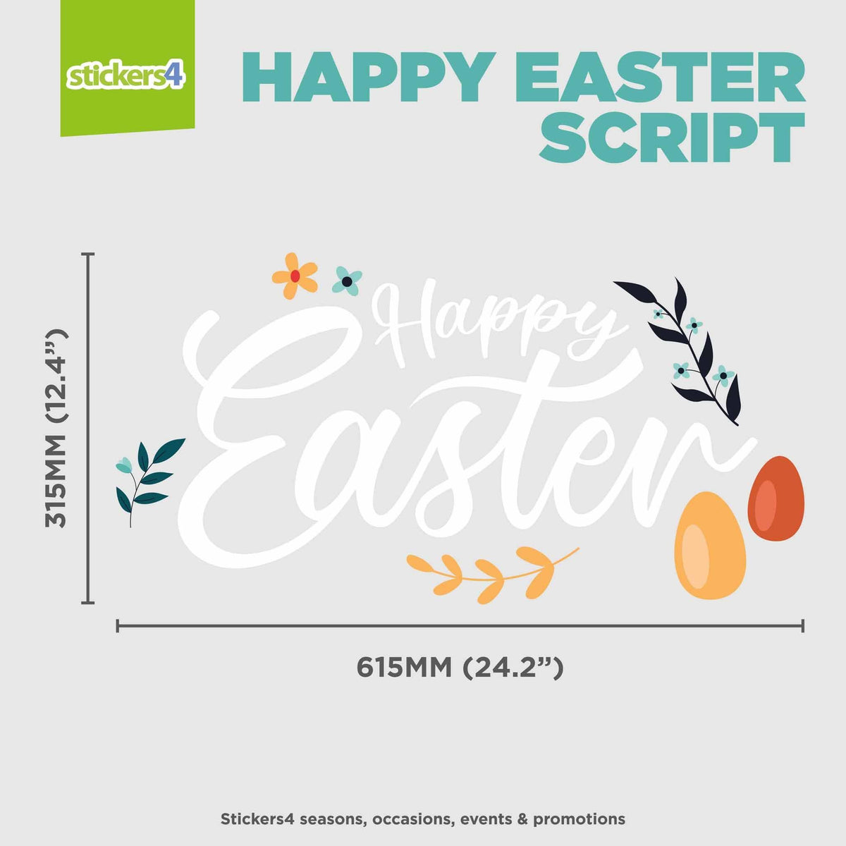 Happy Easter Script Window Sticker Easter Window Display