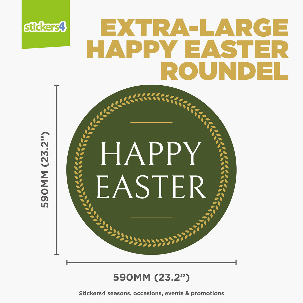 Happy Easter Roundel Window Sticker