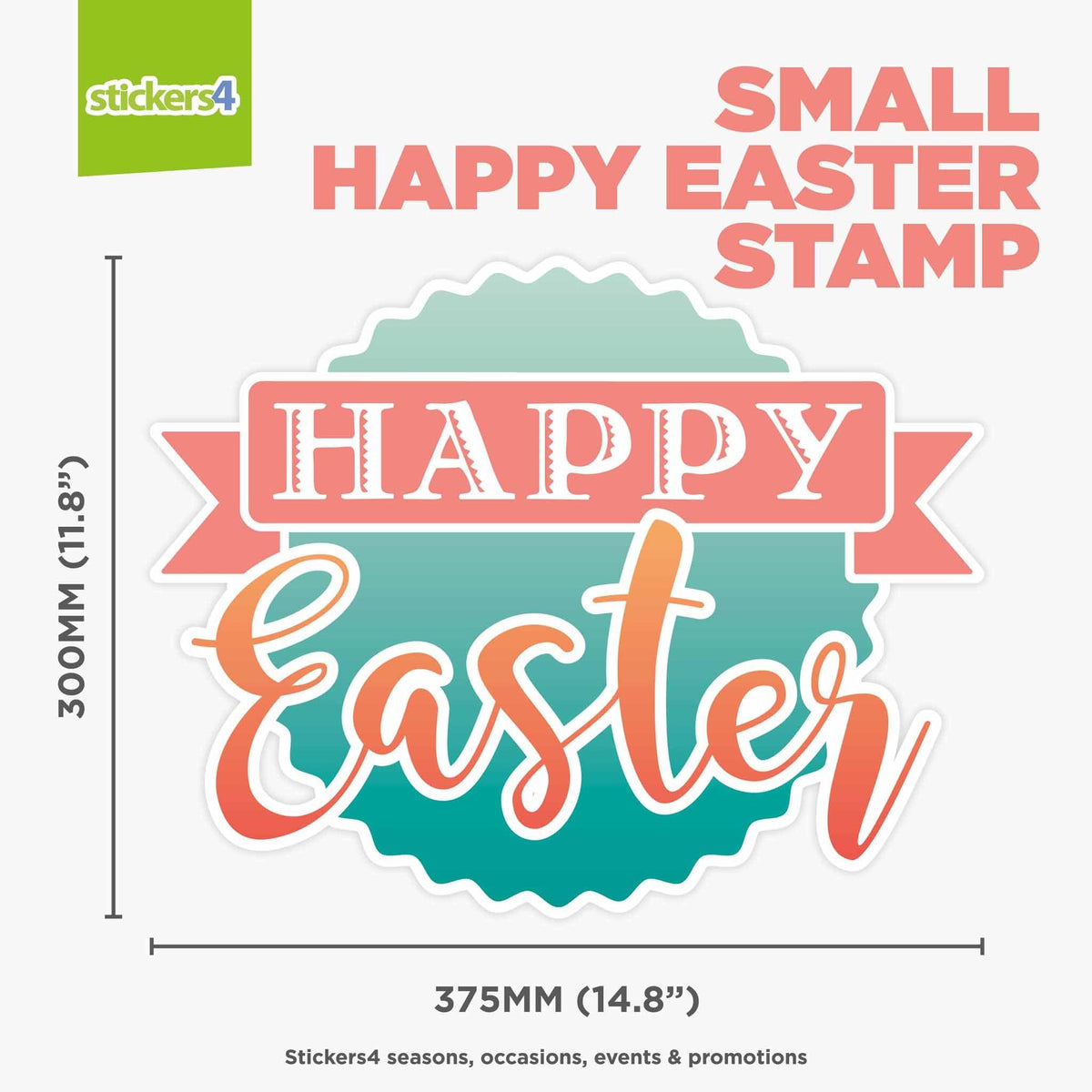 Happy Easter Stamp Static Cling Window Sticker