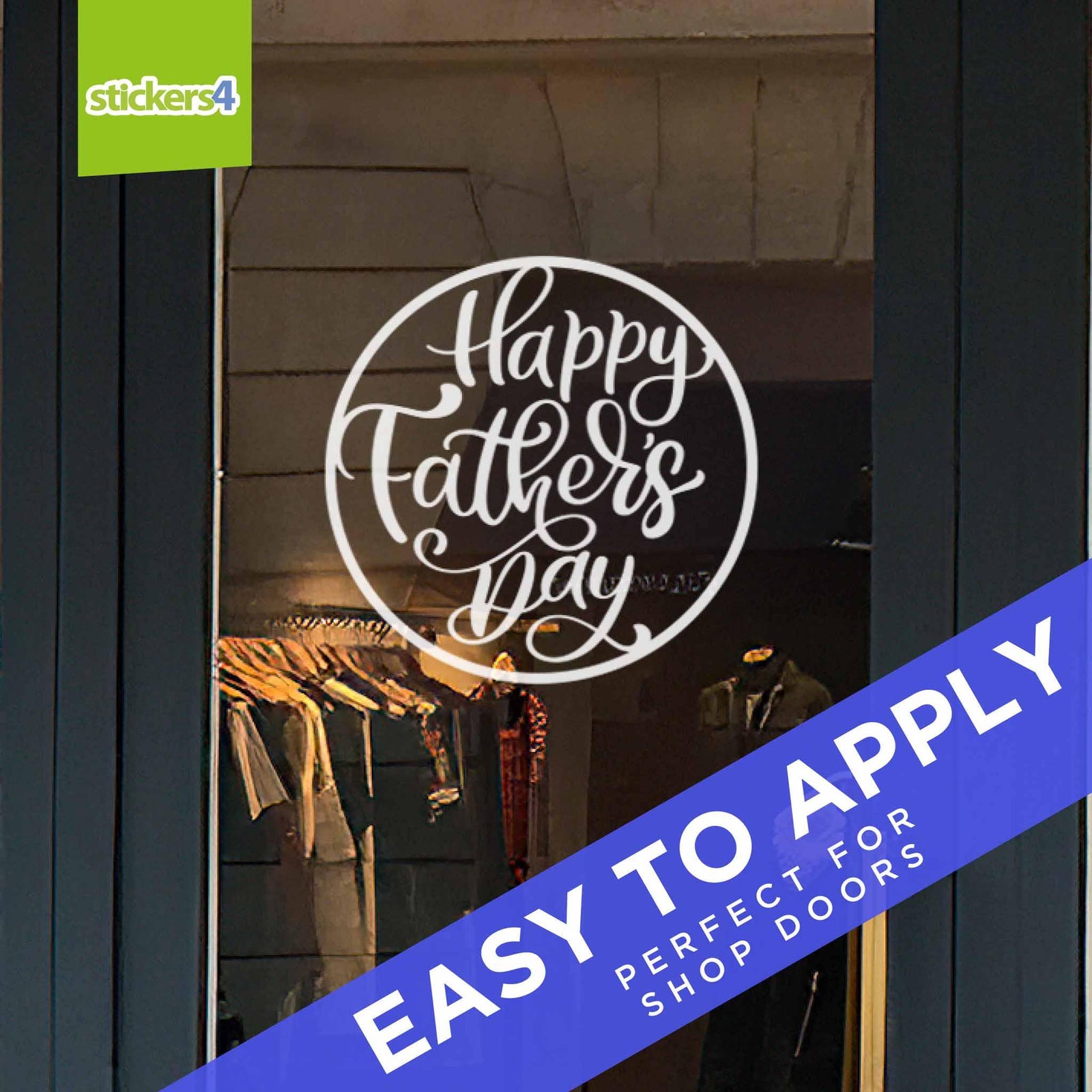 Happy Father's Day Script Roundel Window Sticker Father's Day Window Display