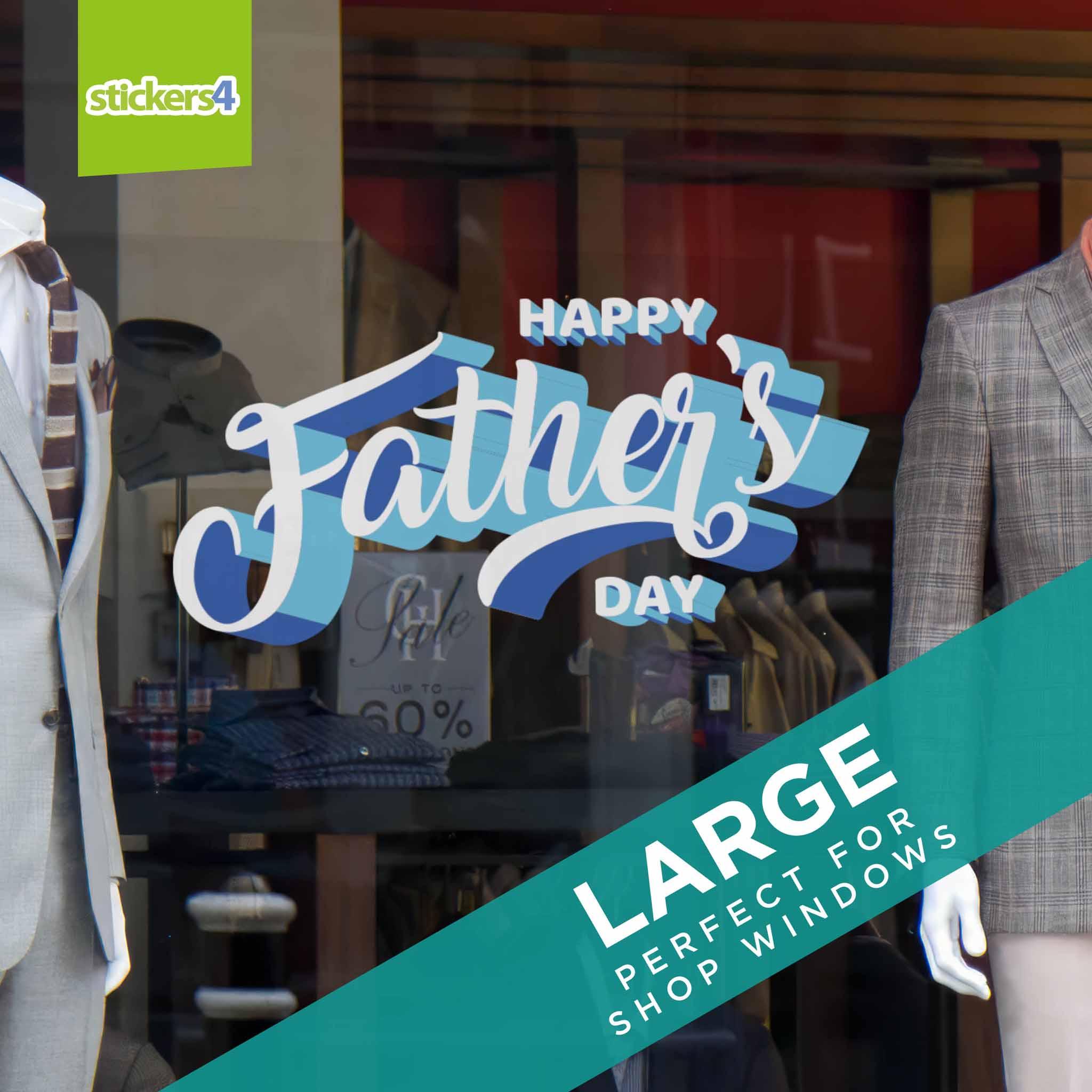 Happy Father's Day Script | Father's Day Window Cling | Stickers4