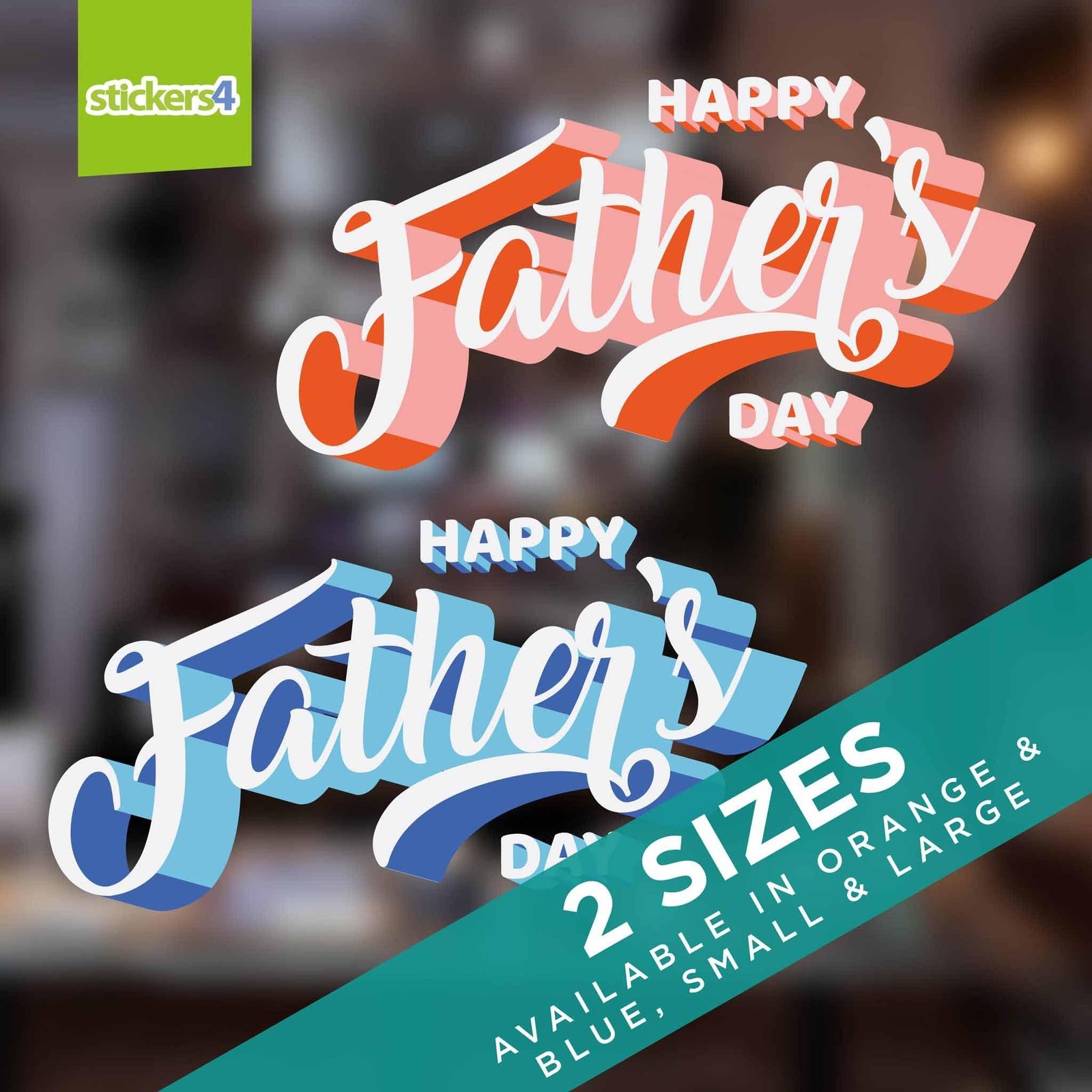 Happy Father's Day Script - Father's Day Window Cling Father's Day Window Display