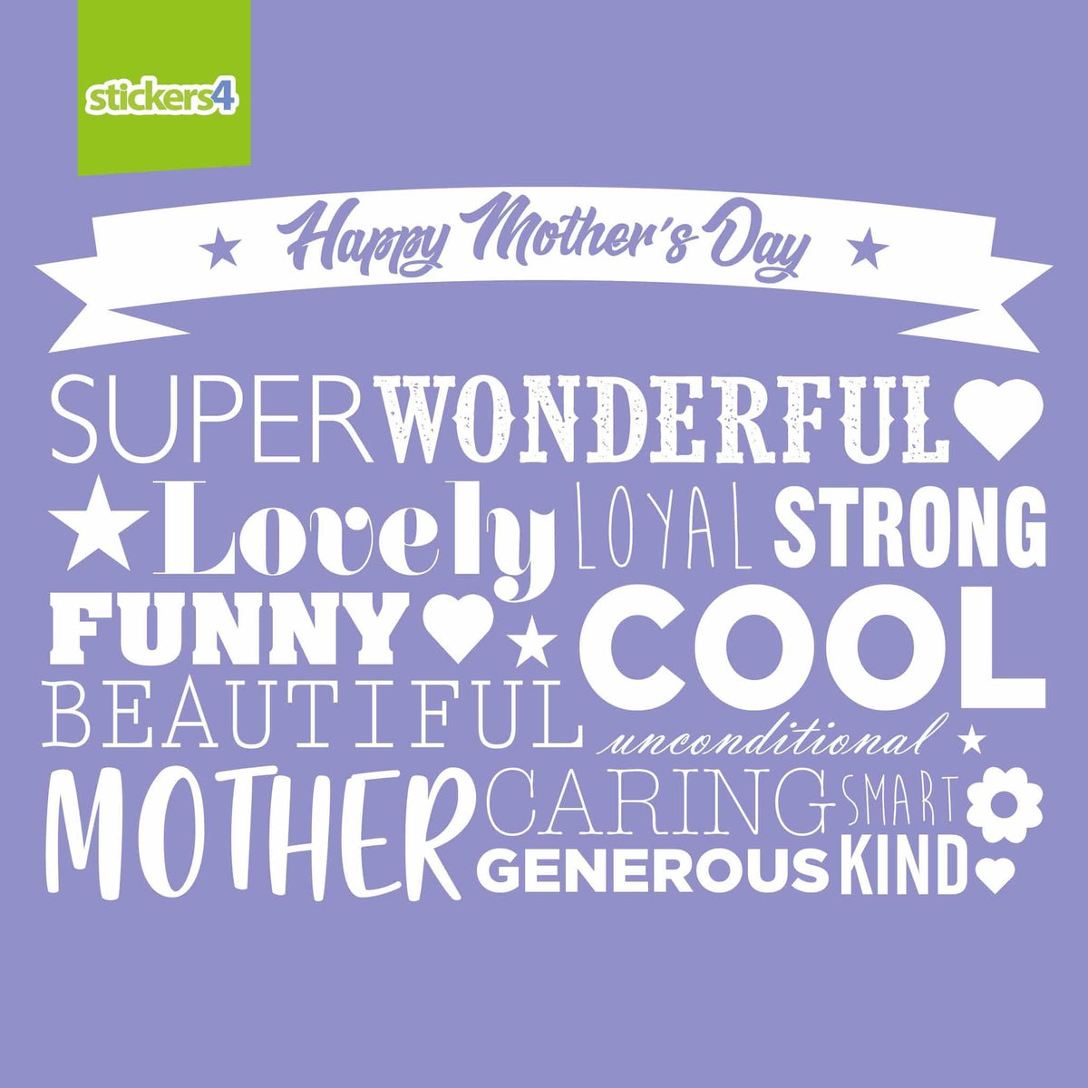 Happy Mother&#39;s Day Word-Cloud Window Cling Sticker