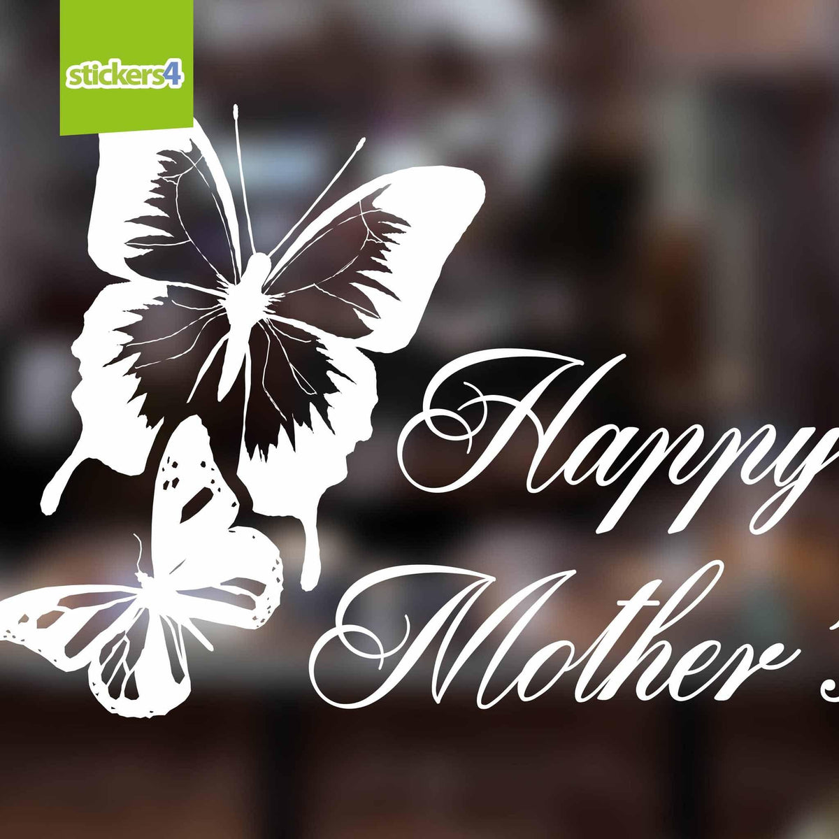 Happy Mother&#39;s Day with Butterflies Window Sticker
