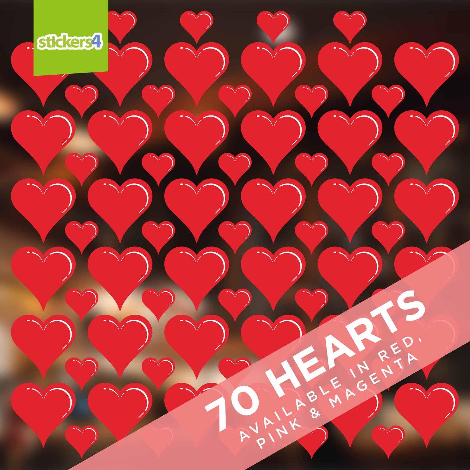 Static Cling Hearts: Bumper Pack 1 Valentine's Day Display