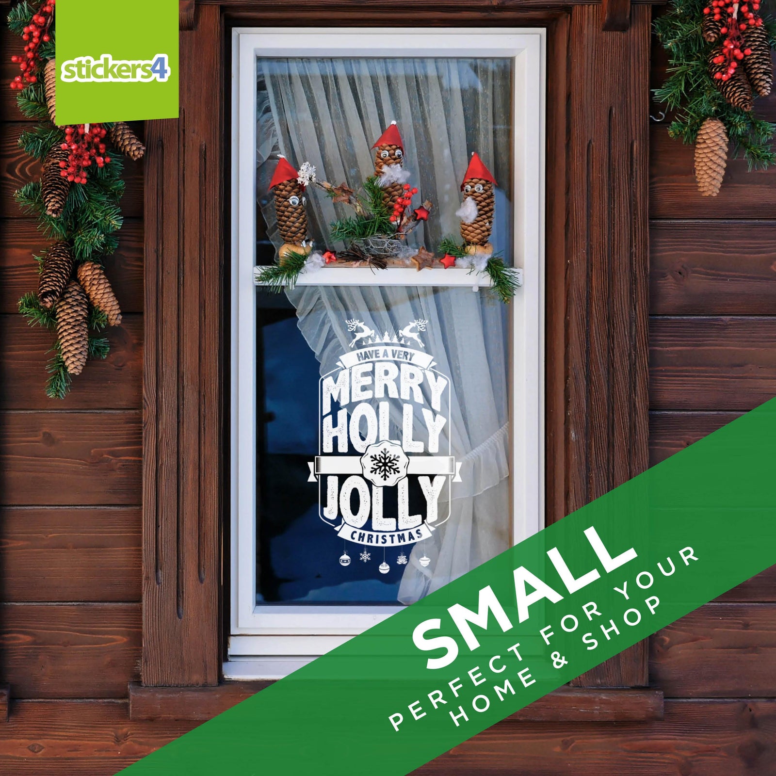 Holly Jolly Christmas Window Cling Christmas Window Display