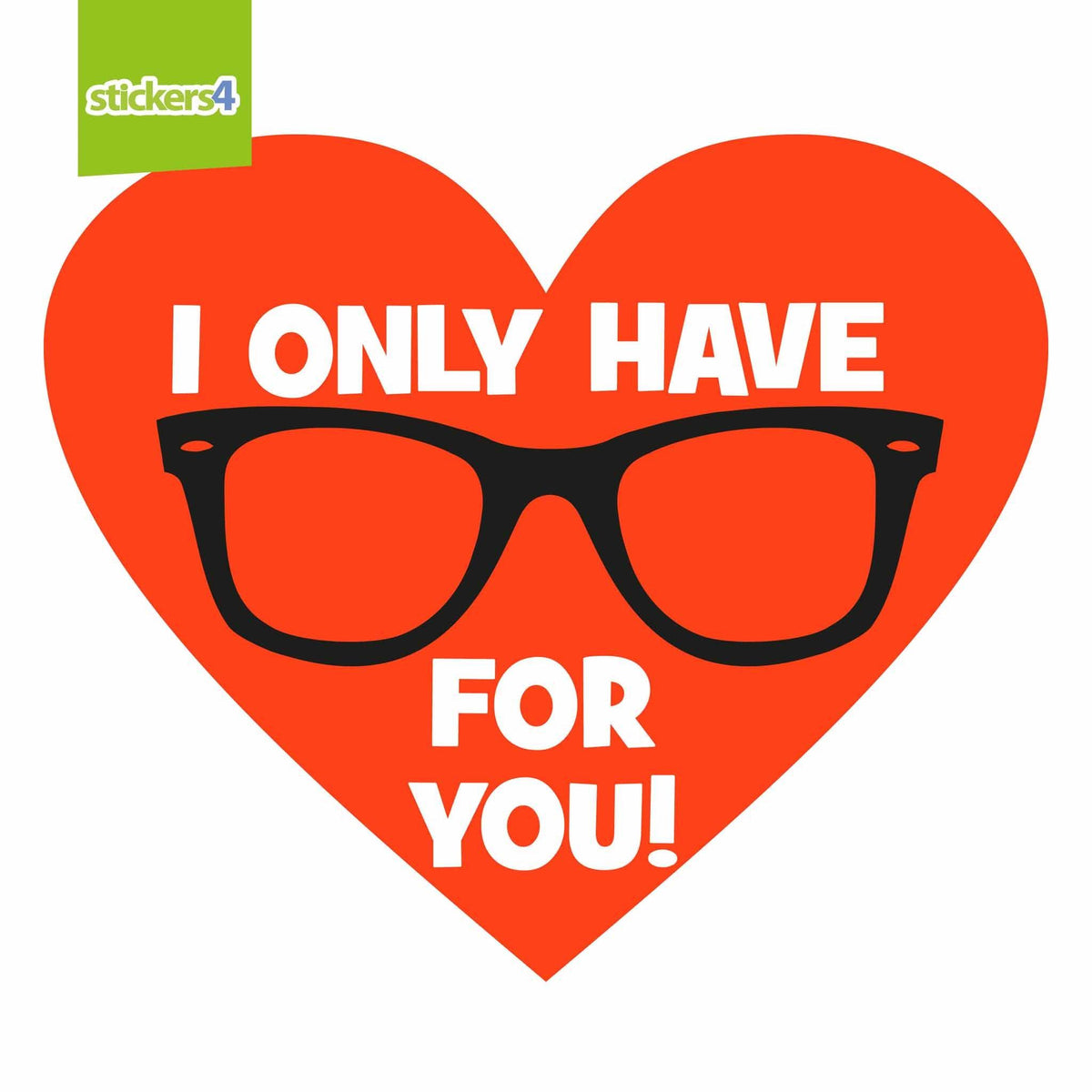 I Only Have Eyes For You (Red Heart) Window Cling Sticker
