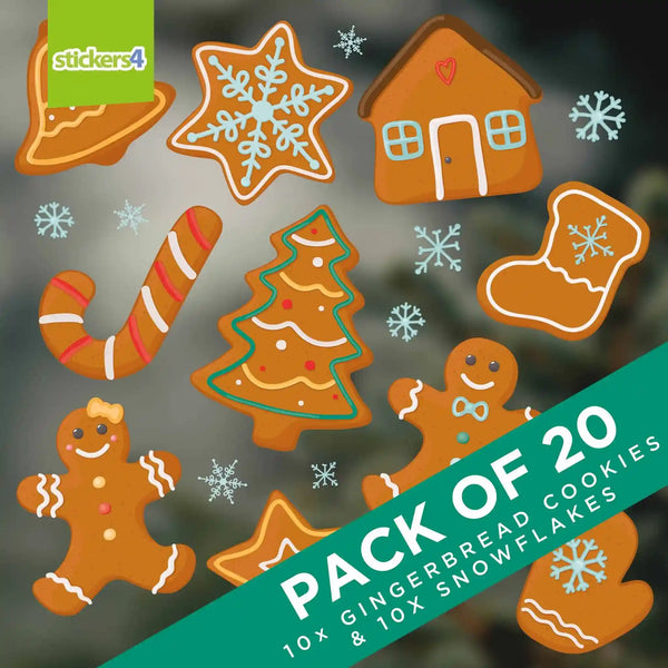 Iced Gingerbread Cookies Window Stickers | Biscuit Clings