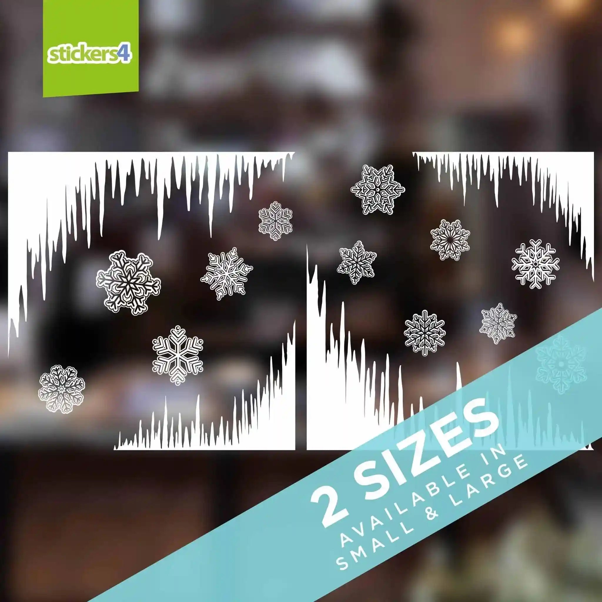 Icicle Corner Window Stickers