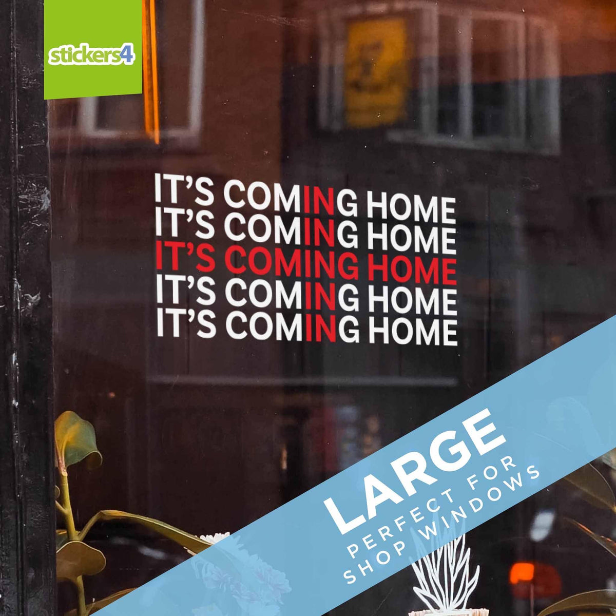 It&#39;s Coming Home - England Football Window Stickers Decorative Window Displays