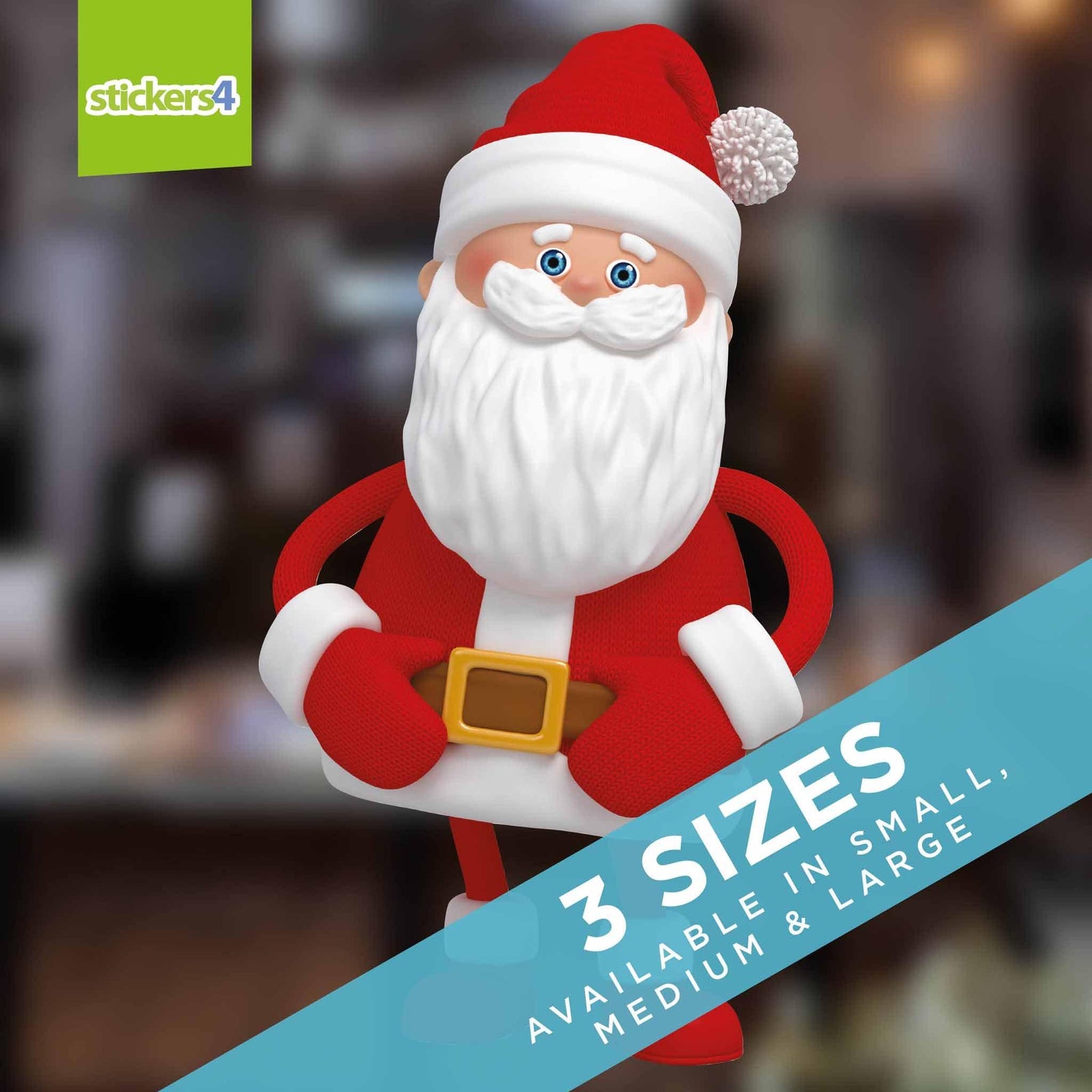 Jolly Santa Christmas Window Cling Christmas Window Display