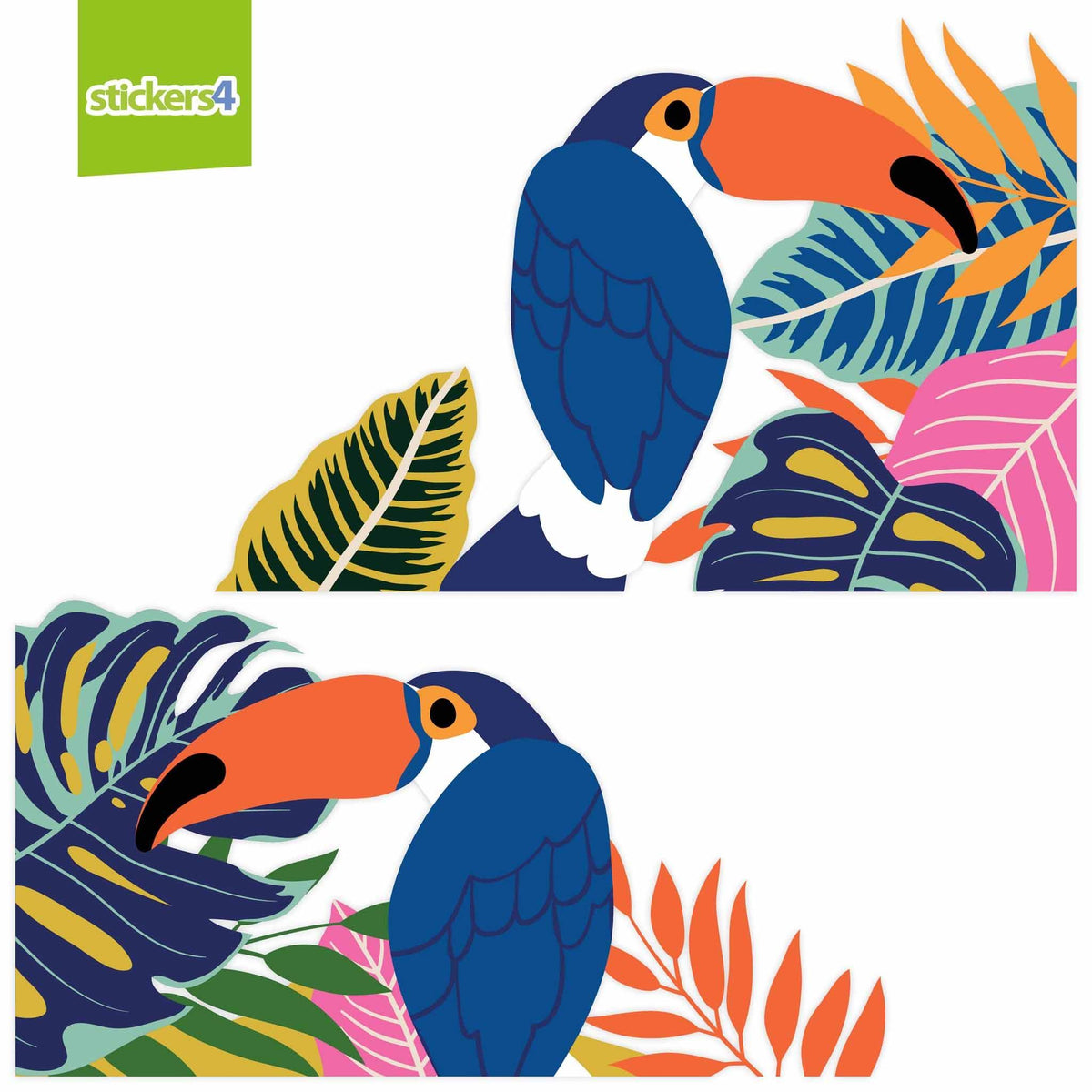 Jungle Toucan Window Sticker Corners Summer Window Display