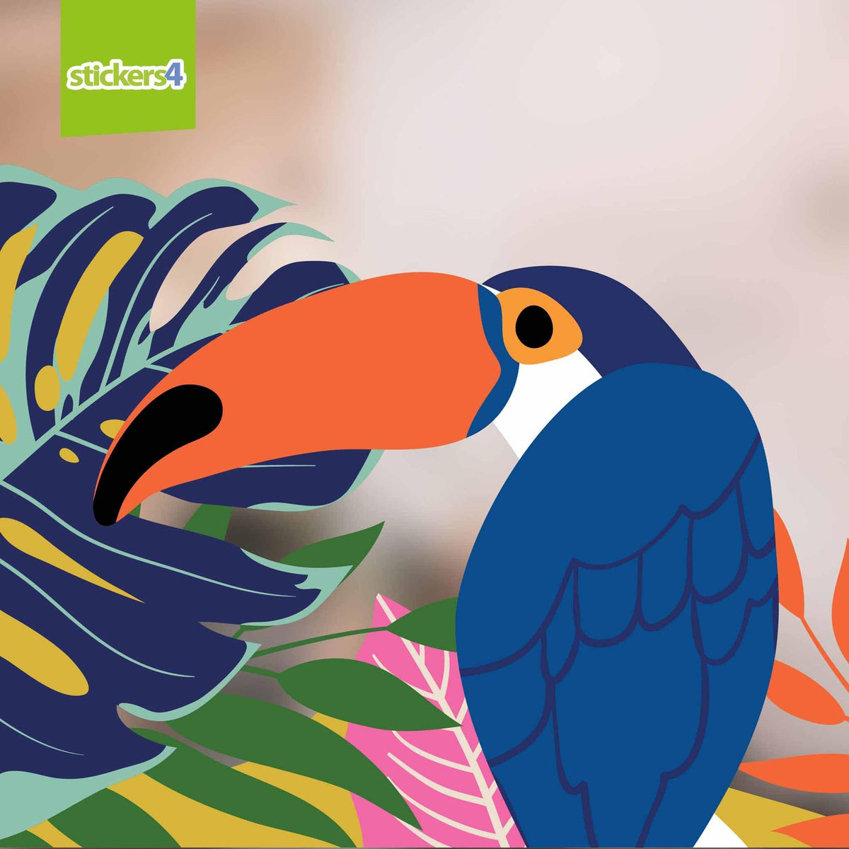 Jungle Toucan Window Sticker Corners Summer Window Display