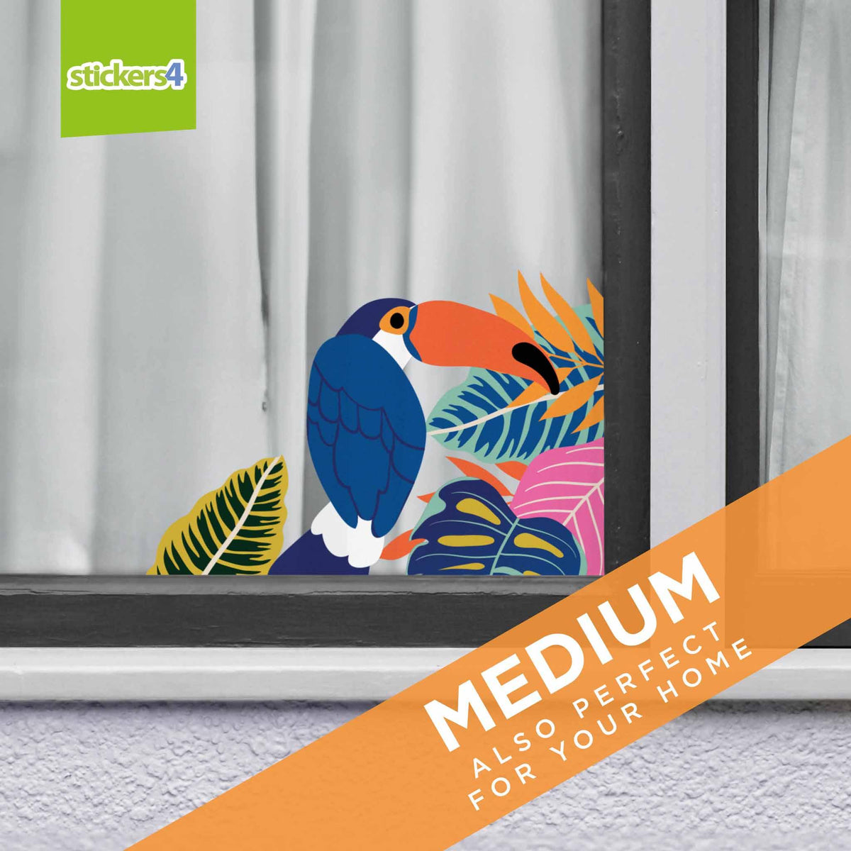 Jungle Toucan Window Sticker Corners Summer Window Display