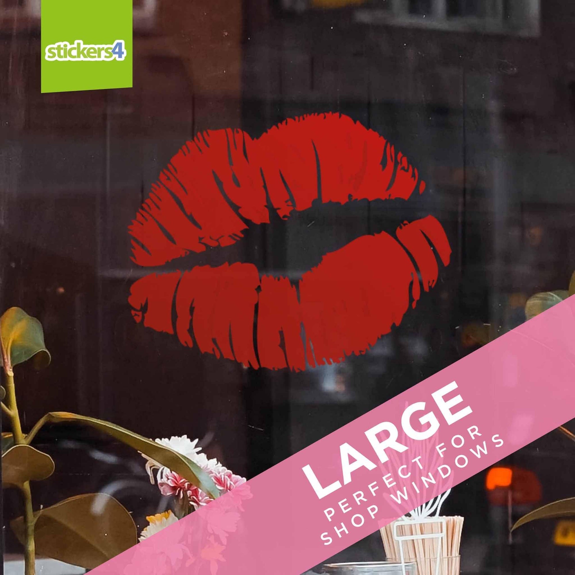 Kissy Lipstick Lips Window Sticker Valentine's Day Display