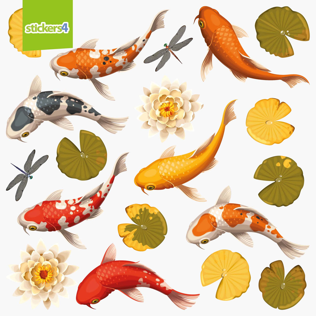Koi &amp; Lily Pad Stickers
