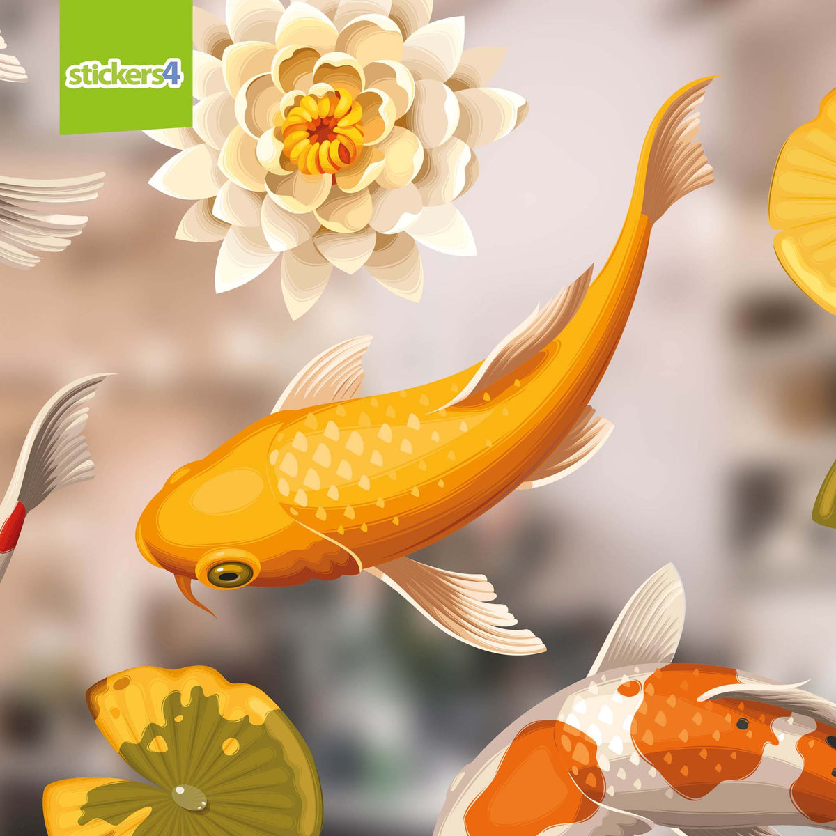 Koi &amp; Lily Pad Stickers