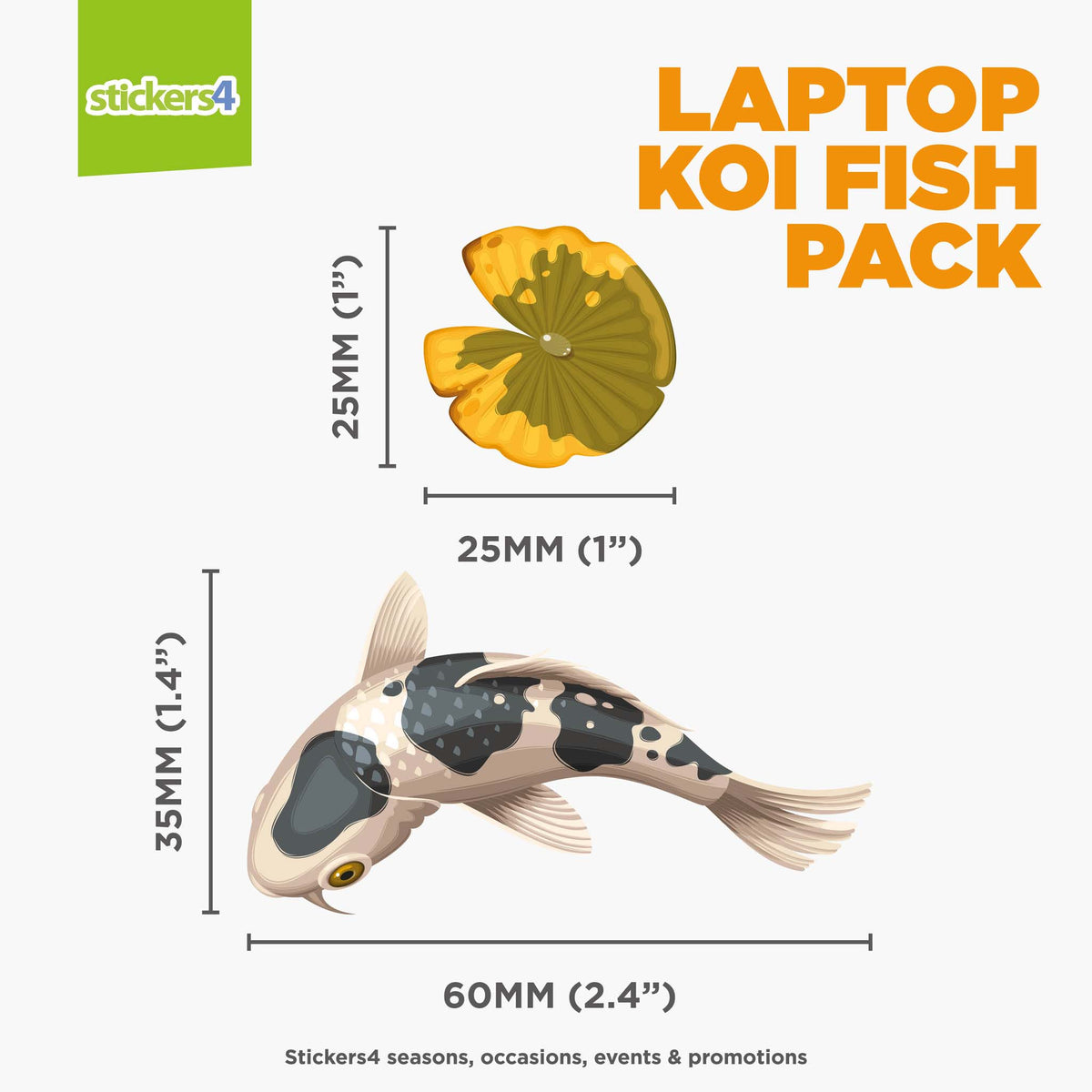 Koi &amp; Lily Pad Stickers